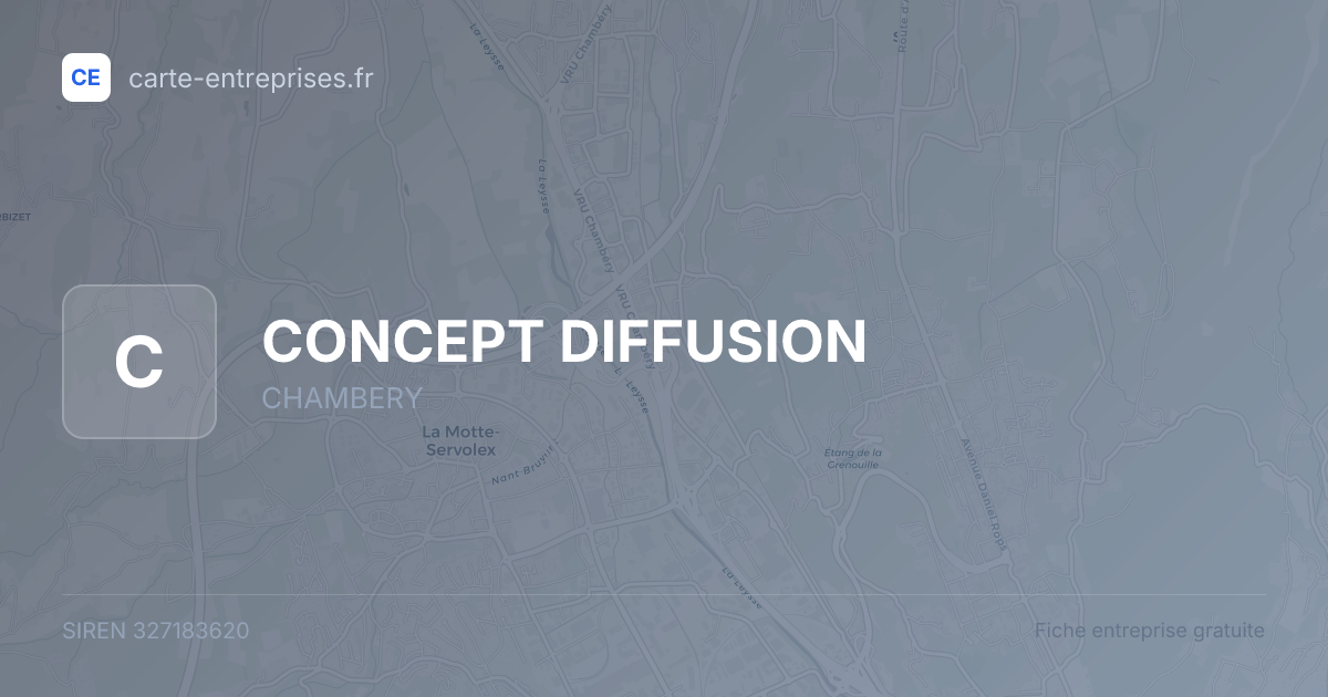 CONCEPT DIFFUSION — 327183620 — fiche entreprise