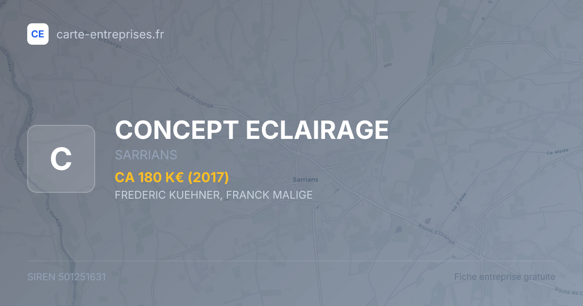 CONCEPT ECLAIRAGE — 501251631 — fiche entreprise