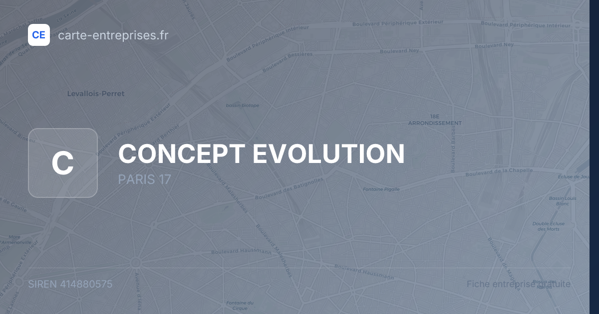 CONCEPT EVOLUTION — 414880575 — fiche entreprise