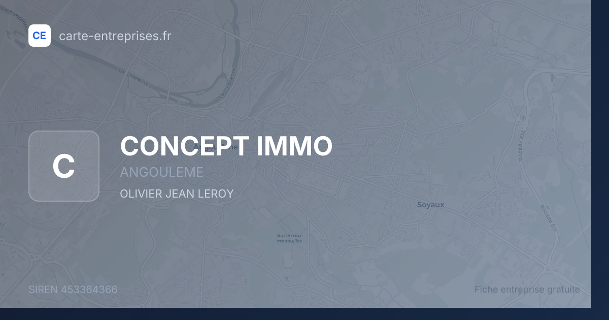 CONCEPT IMMO — 453364366 — fiche entreprise