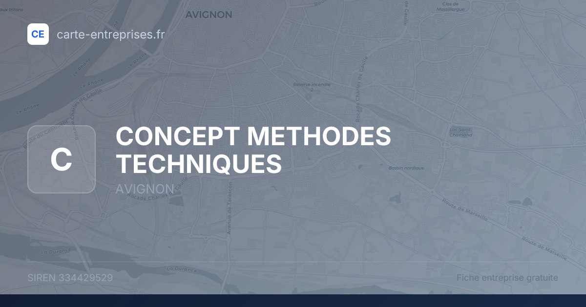 CONCEPT METHODES TECHNIQUES — 334429529 — fiche entreprise