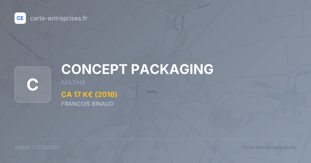 CONCEPT PACKAGING — 753385335 — fiche entreprise