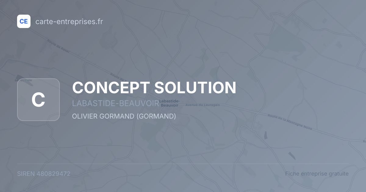 CONCEPT SOLUTION — 480829472 — fiche entreprise