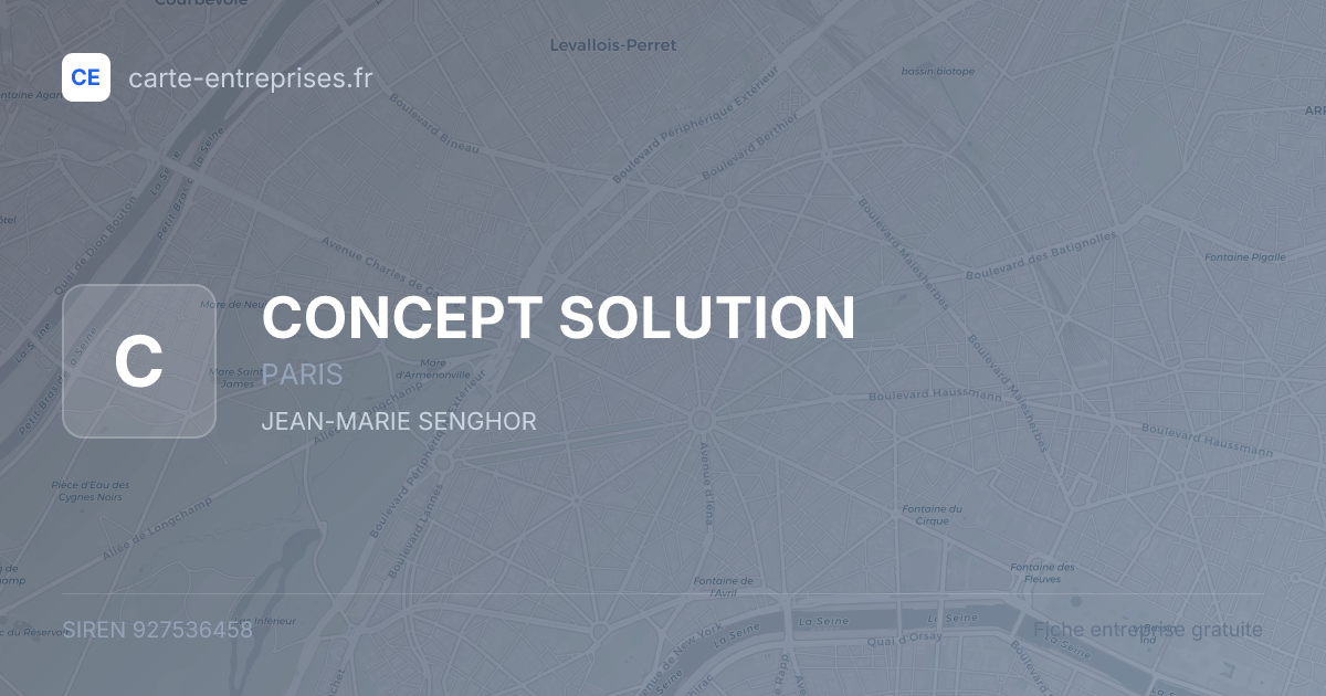 CONCEPT SOLUTION — 927536458 — fiche entreprise