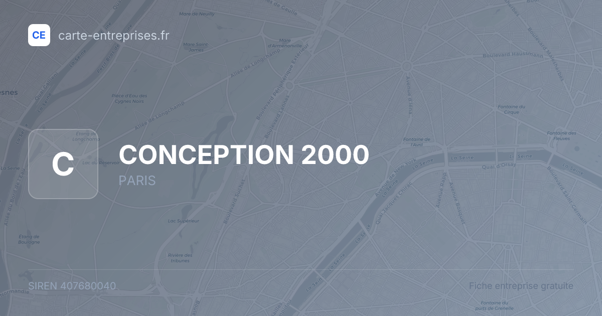 CONCEPTION 2000 — 407680040 — fiche entreprise