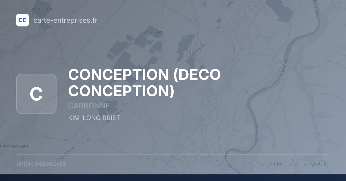CONCEPTION (DECO CONCEPTION) — 948862552 — fiche entreprise