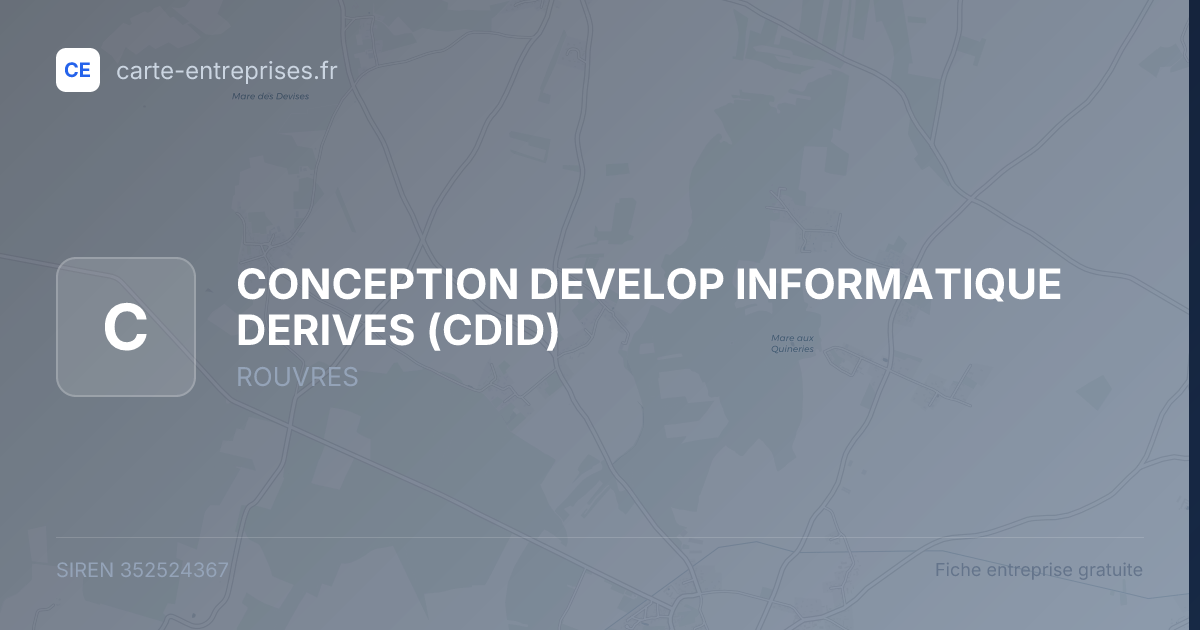 CONCEPTION DEVELOP INFORMATIQUE DERIVES (CDID) — 352524367 — fiche entreprise