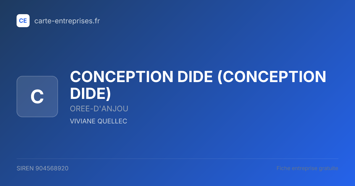 CONCEPTION DIDE — 904568920 — fiche entreprise
