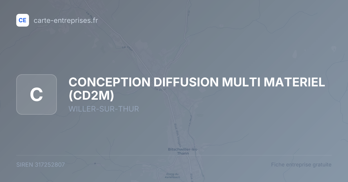 CONCEPTION DIFFUSION MULTI MATERIEL (CD2M) — 317252807 — fiche entreprise