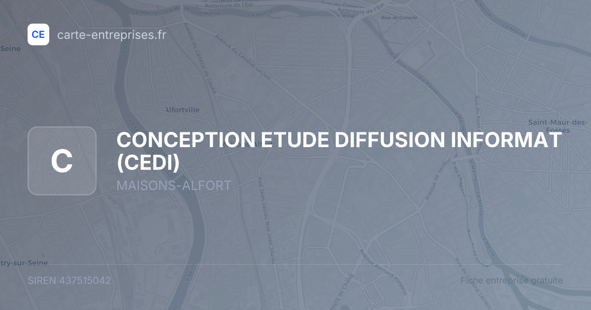 CONCEPTION ETUDE DIFFUSION  INFORMAT (CEDI) — 437515042 — fiche entreprise