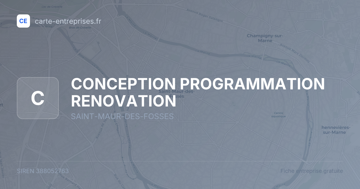 CONCEPTION PROGRAMMATION RENOVATION — 388052763 — fiche entreprise