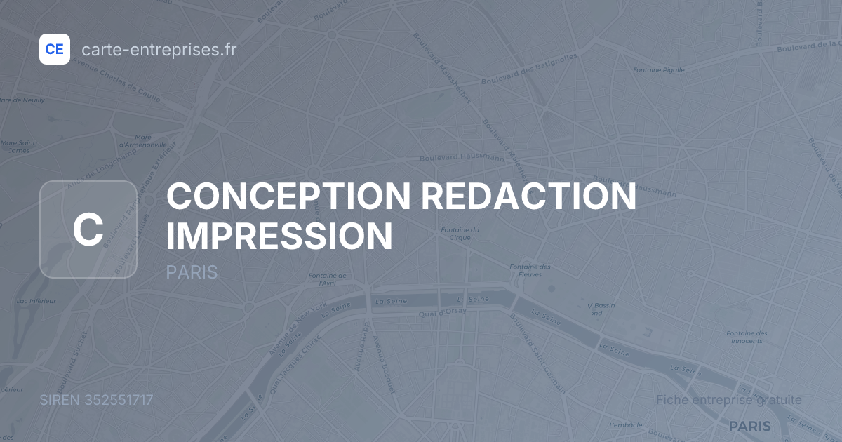 CONCEPTION REDACTION IMPRESSION — 352551717 — fiche entreprise