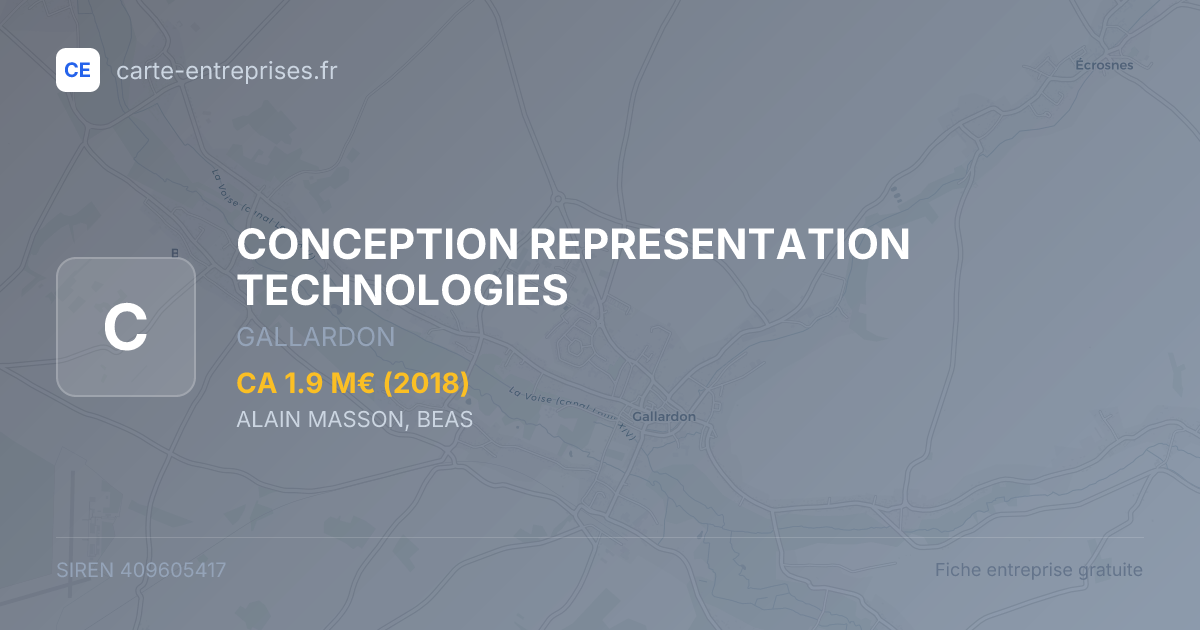 CONCEPTION REPRESENTATION TECHNOLOGIES — 409605417 — fiche entreprise