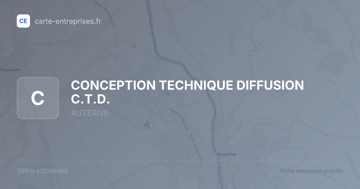 CONCEPTION TECHNIQUE DIFFUSION C.T.D. — 412456568 — fiche entreprise