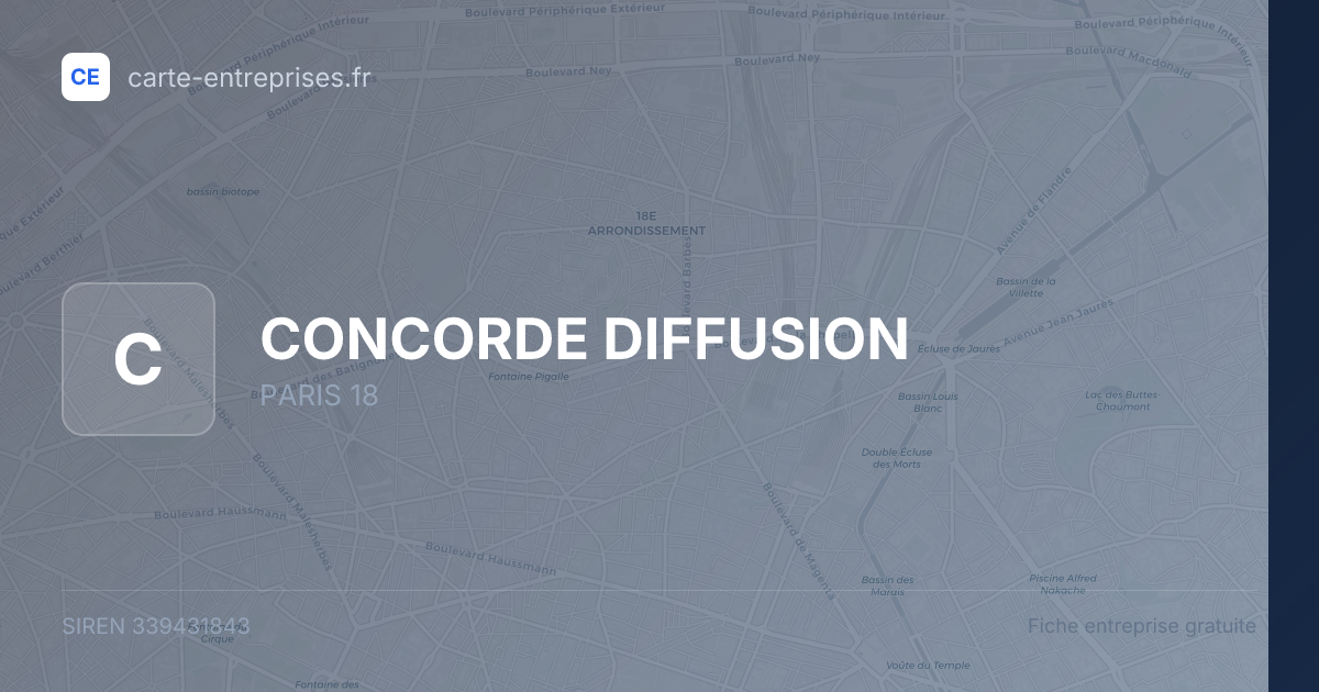 CONCORDE DIFFUSION — 339431843 — fiche entreprise