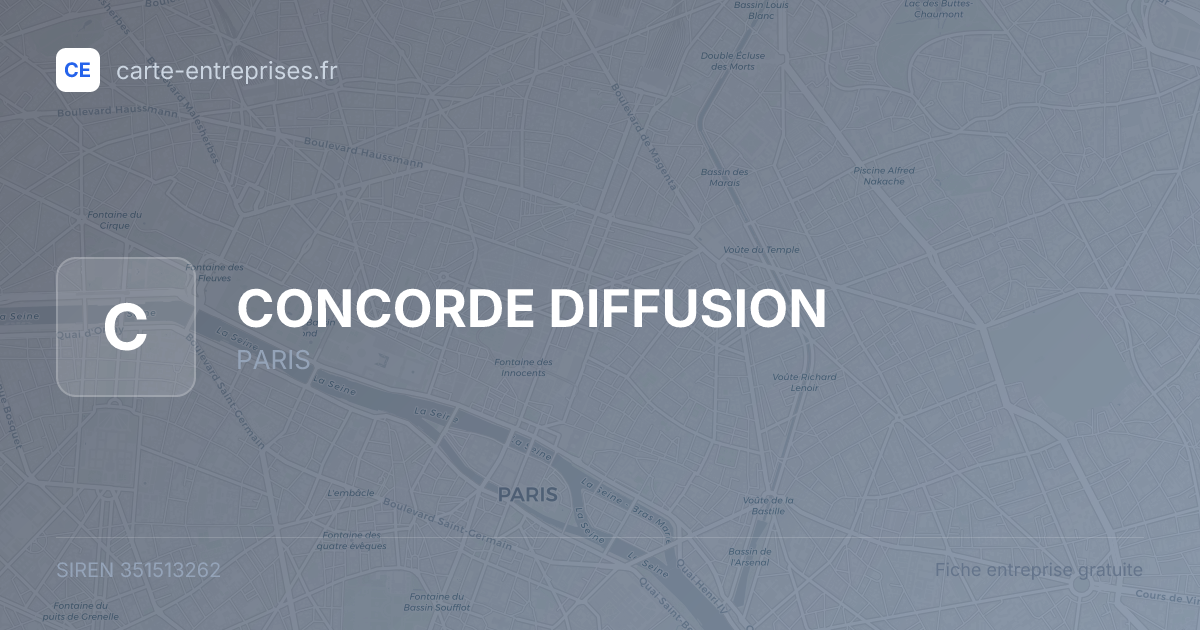CONCORDE DIFFUSION — 351513262 — fiche entreprise
