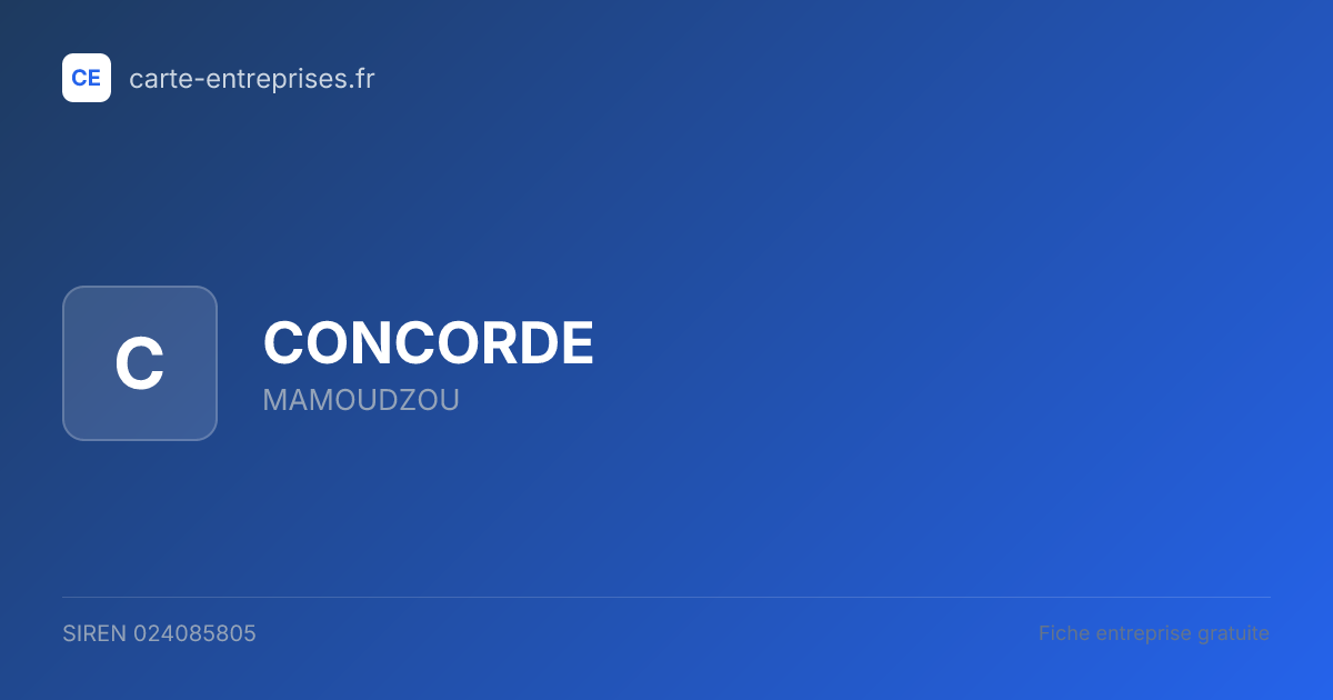 CONCORDE — 024085805 — fiche entreprise