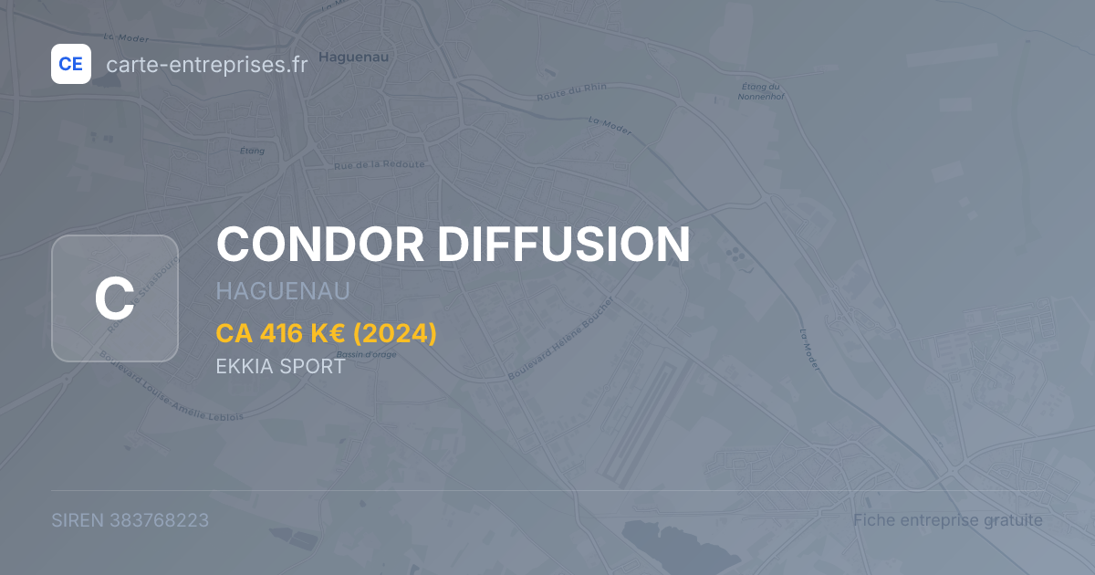 CONDOR DIFFUSION — 383768223 — fiche entreprise