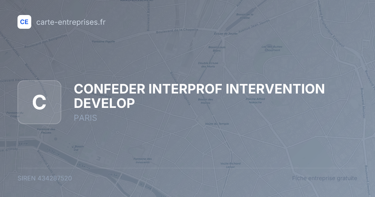 CONFEDER INTERPROF INTERVENTION DEVELOP — 434287520 — fiche entreprise