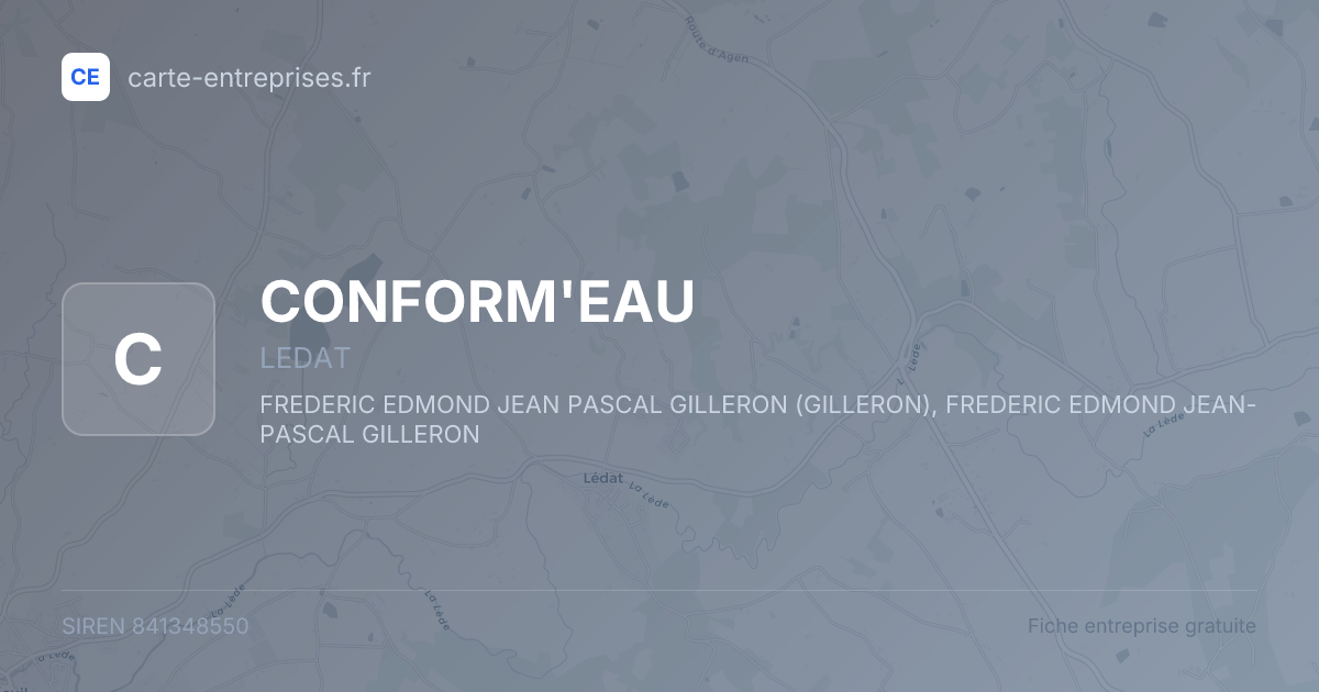 CONFORM'EAU — 841348550 — fiche entreprise