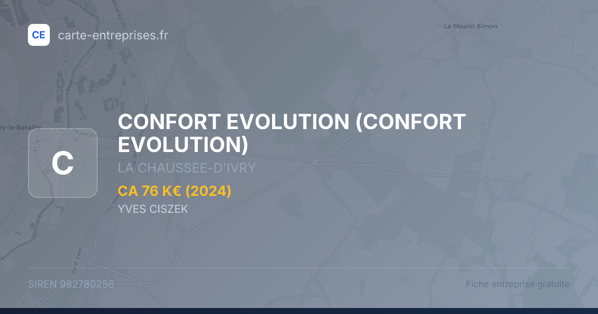CONFORT EVOLUTION — 982780256 — fiche entreprise
