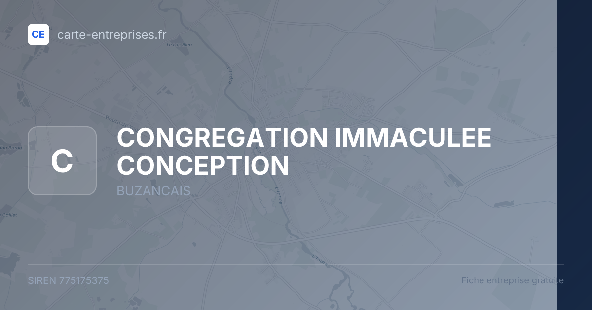 CONGREGATION IMMACULEE CONCEPTION — 775175375 — fiche entreprise