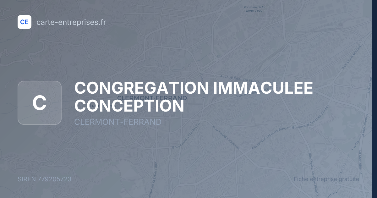 CONGREGATION  IMMACULEE CONCEPTION — 779205723 — fiche entreprise