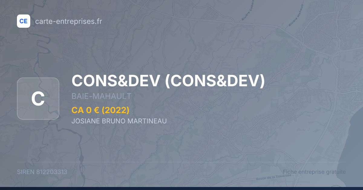 CONS&DEV — 812203313 — fiche entreprise