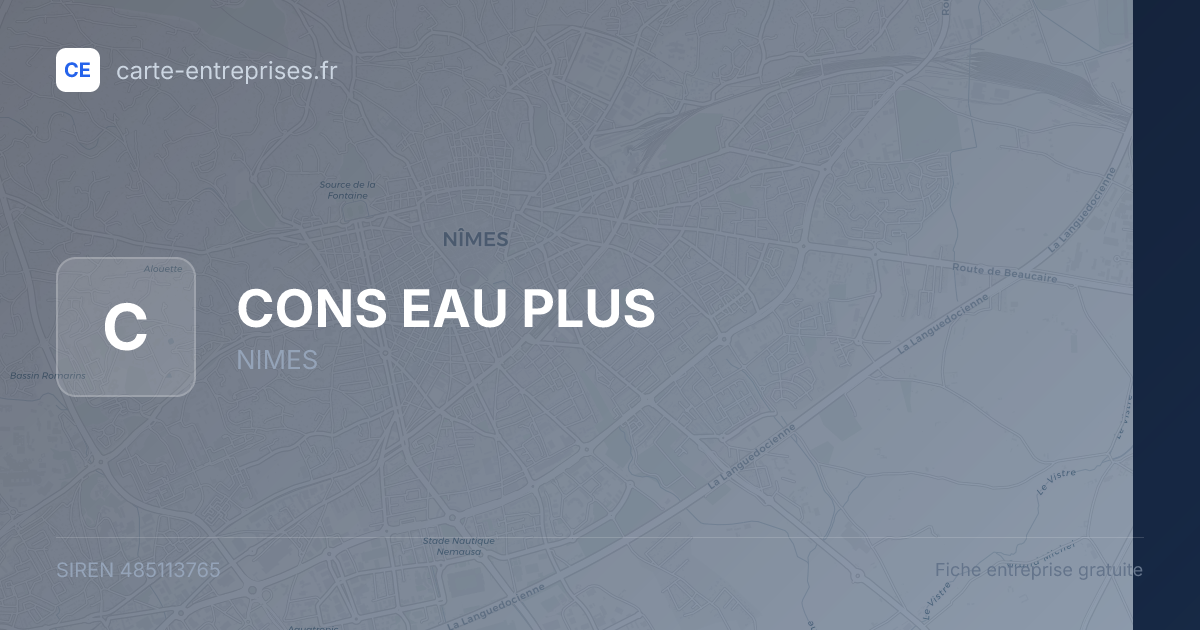 CONS EAU PLUS — 485113765 — fiche entreprise