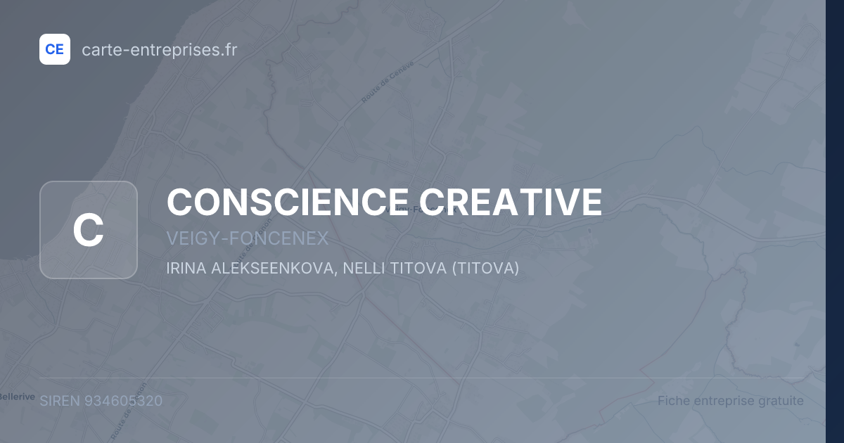 CONSCIENCE CREATIVE — 934605320 — fiche entreprise