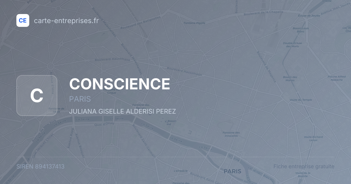 CONSCIENCE — 894137413 — fiche entreprise