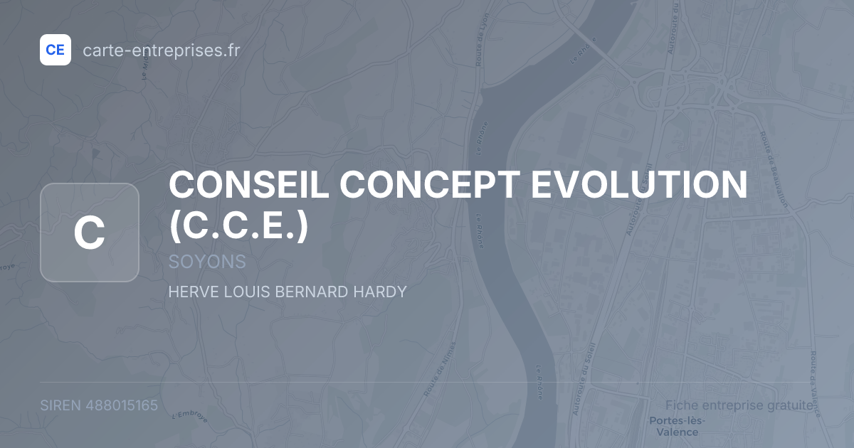 CONSEIL CONCEPT EVOLUTION (C.C.E.) — 488015165 — fiche entreprise