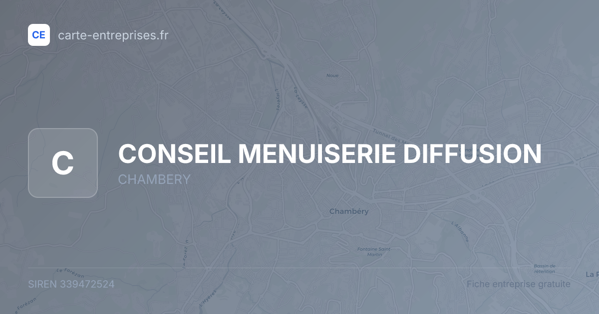 CONSEIL MENUISERIE DIFFUSION — 339472524 — fiche entreprise