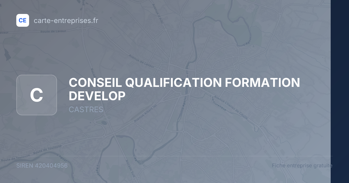 CONSEIL QUALIFICATION FORMATION DEVELOP — 420404956 — fiche entreprise