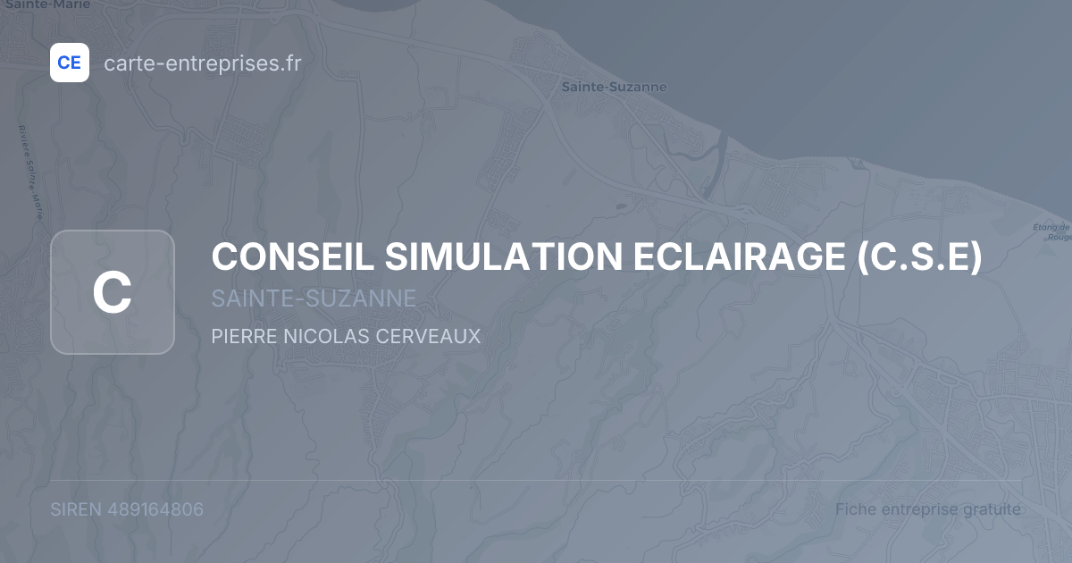 CONSEIL SIMULATION ECLAIRAGE (C.S.E) — 489164806 — fiche entreprise