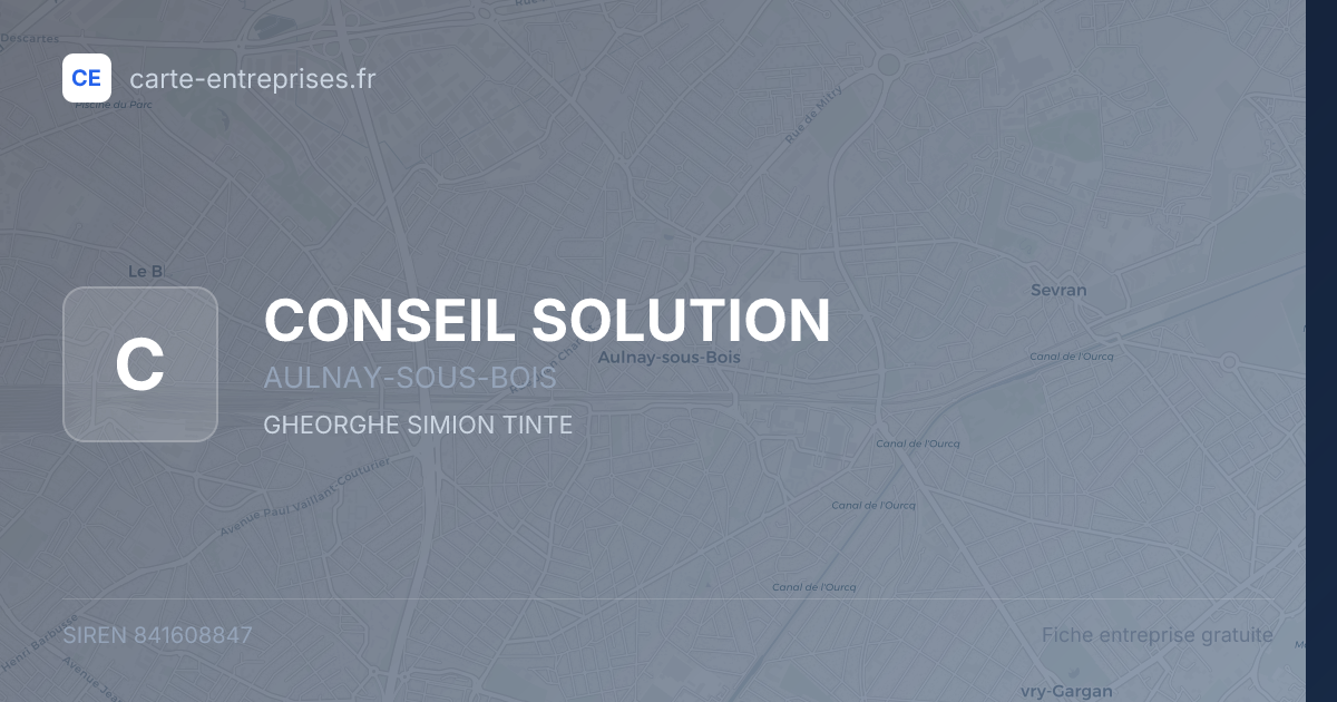 CONSEIL SOLUTION — 841608847 — fiche entreprise