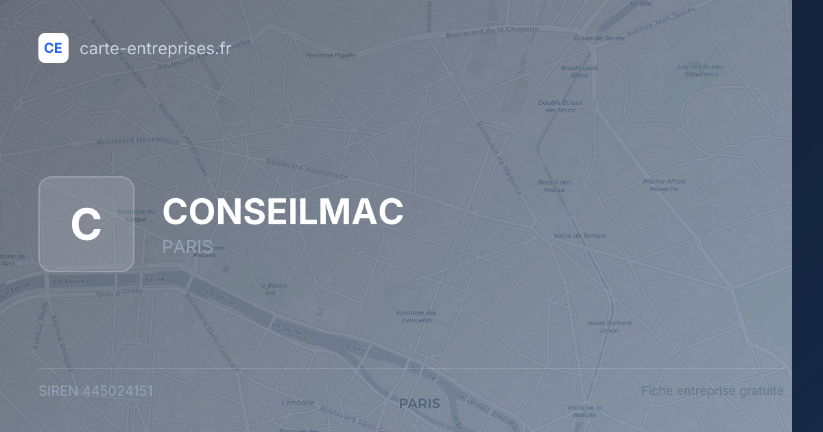 CONSEILMAC — 445024151 — fiche entreprise