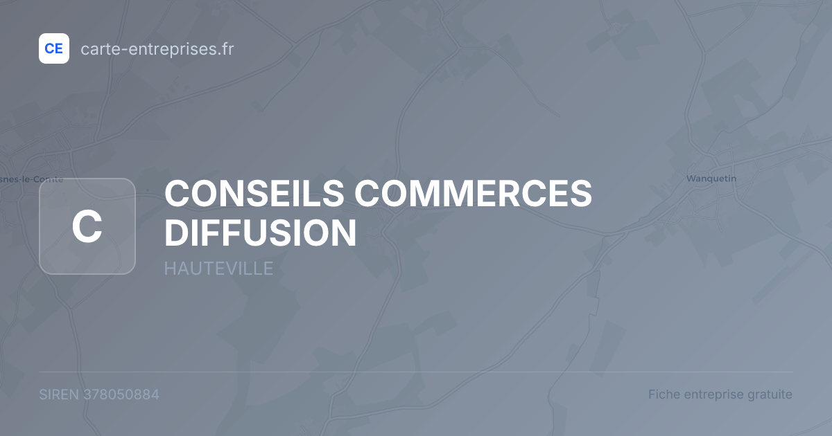 CONSEILS COMMERCES DIFFUSION — 378050884 — fiche entreprise