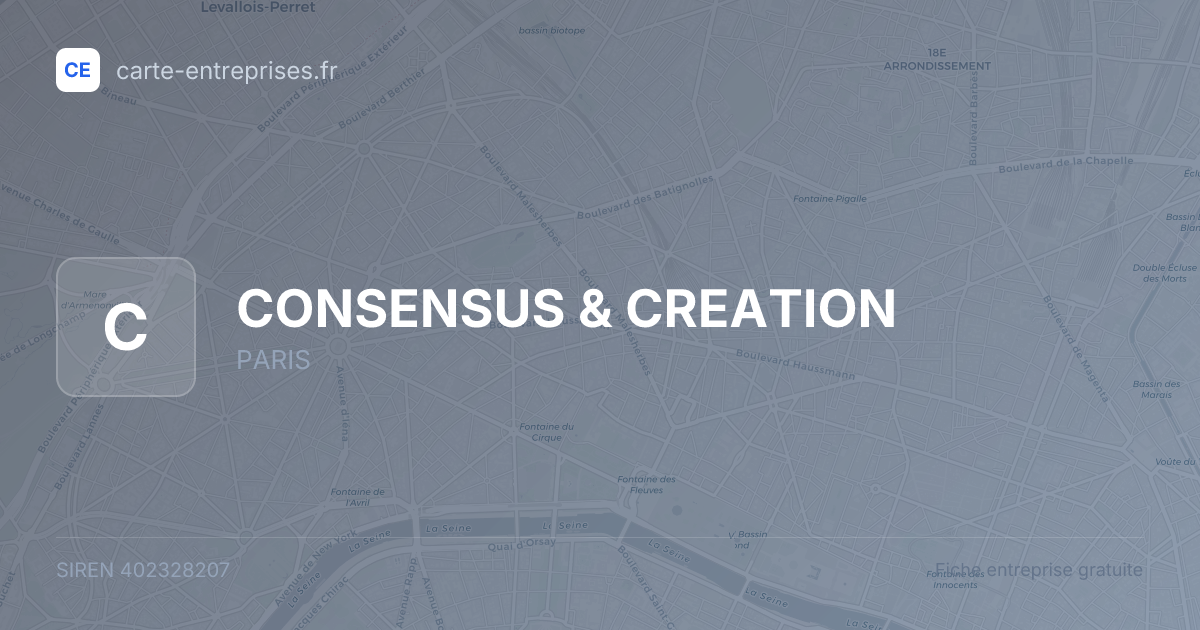 CONSENSUS & CREATION — 402328207 — fiche entreprise