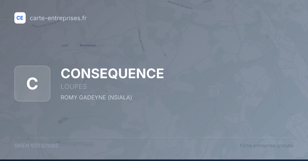 CONSEQUENCE — 920301082 — fiche entreprise