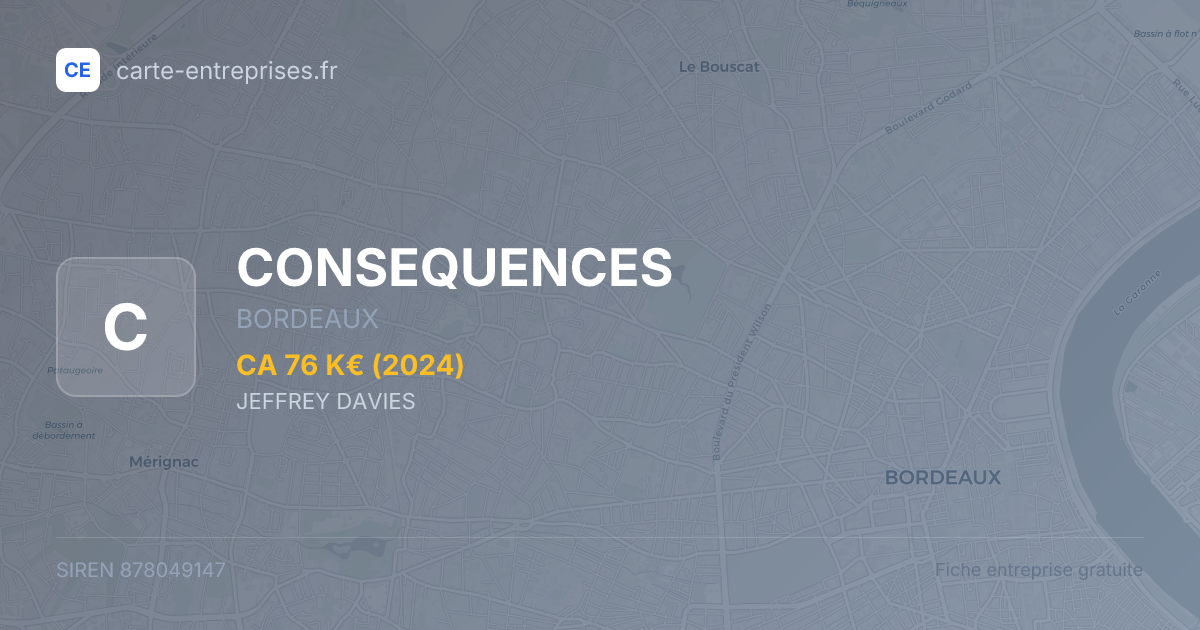 CONSEQUENCES — 878049147 — fiche entreprise