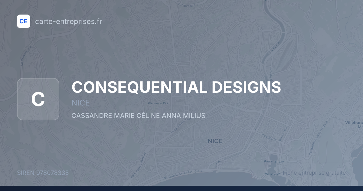 CONSEQUENTIAL DESIGNS — 978078335 — fiche entreprise