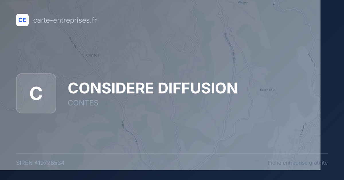 CONSIDERE DIFFUSION — 419726534 — fiche entreprise