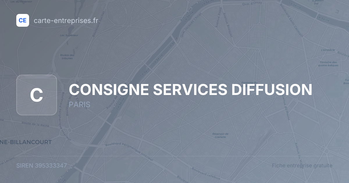 CONSIGNE SERVICES DIFFUSION — 395333347 — fiche entreprise