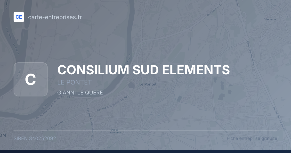 CONSILIUM SUD ELEMENTS — 840252092 — fiche entreprise