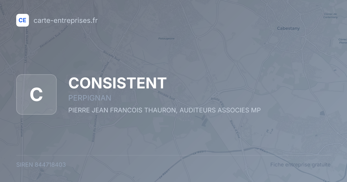 CONSISTENT — 844718403 — fiche entreprise