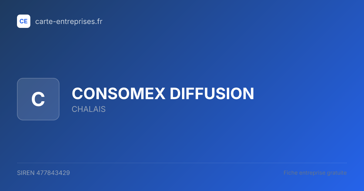 CONSOMEX DIFFUSION — 477843429 — fiche entreprise