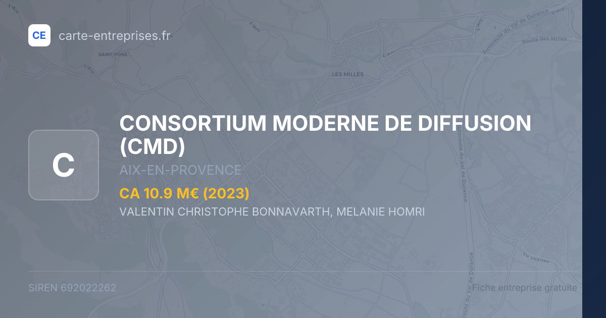 CONSORTIUM MODERNE DE DIFFUSION (CMD) — 692022262 — fiche entreprise