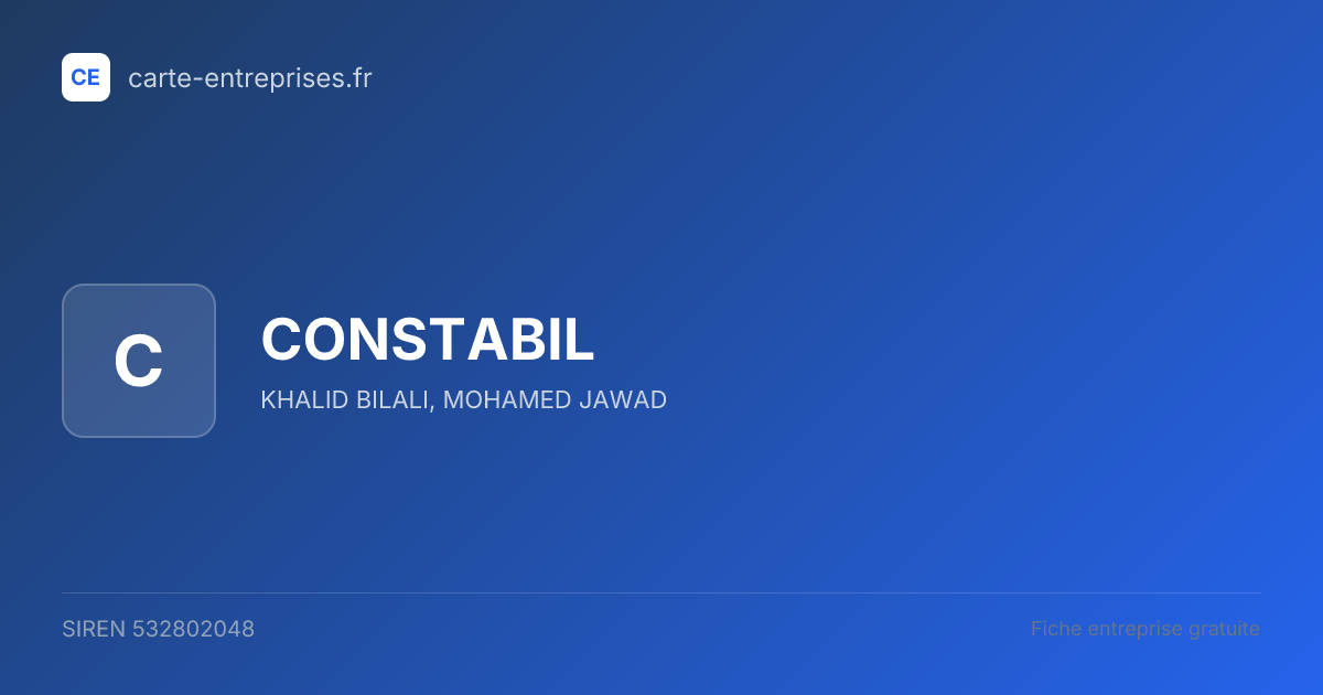 CONSTABIL — 532802048 — fiche entreprise