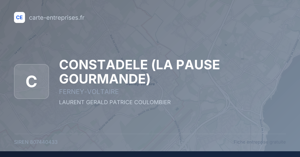 CONSTADELE (LA PAUSE GOURMANDE) — 807440433 — fiche entreprise
